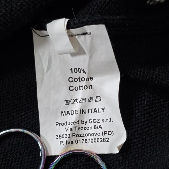 ViCOLO Northland Sweater Womens S/M Black White LS Pullover Italy Cotton Casual - Picture 12 of 14